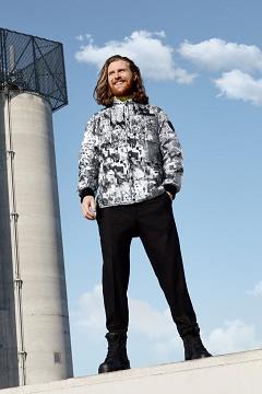 Chamarras Canada Goose Hombre Mexico - Hexode Chaqueta De Bombardero Negros Blancos OD1047953